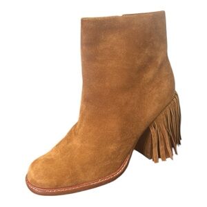 Kelsi Dagger Brooklyn Linx Suede Fringe Festival Boho Western Boot Size 9